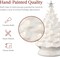 Ceramic Christmas Tree, Hand Painted Green Tabletop Tree with 74 Multicolor LED Bulbs & Star Topper